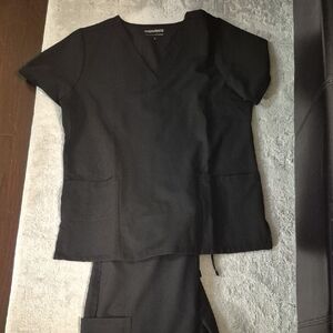 Mandala Black Women's Scrub Set